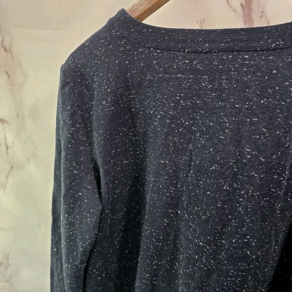 J Jill Dress Womens Large P Petite Navy Blue Speckled Fleck Shift Long Sleeve - Picture 5 of 11